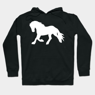 trotting horse white Hoodie